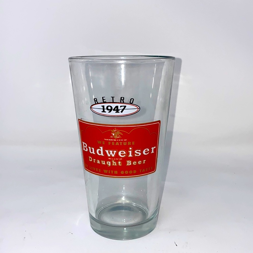 Budweiser 16oz Retro 1947 Collectors Series Beer Glass‎
